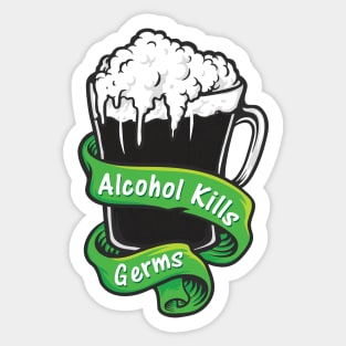 Alcohol Kills Germs St Patricks Day Sticker